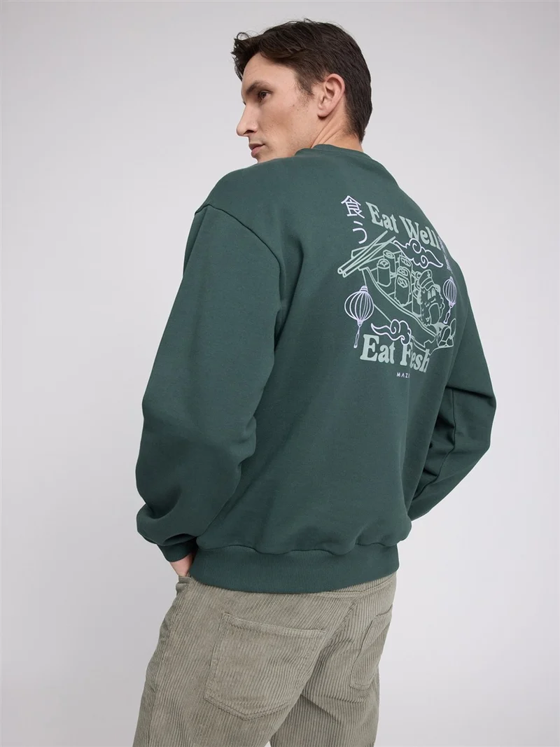 MAZINE Back Print Sweatshirt forest-eat-well