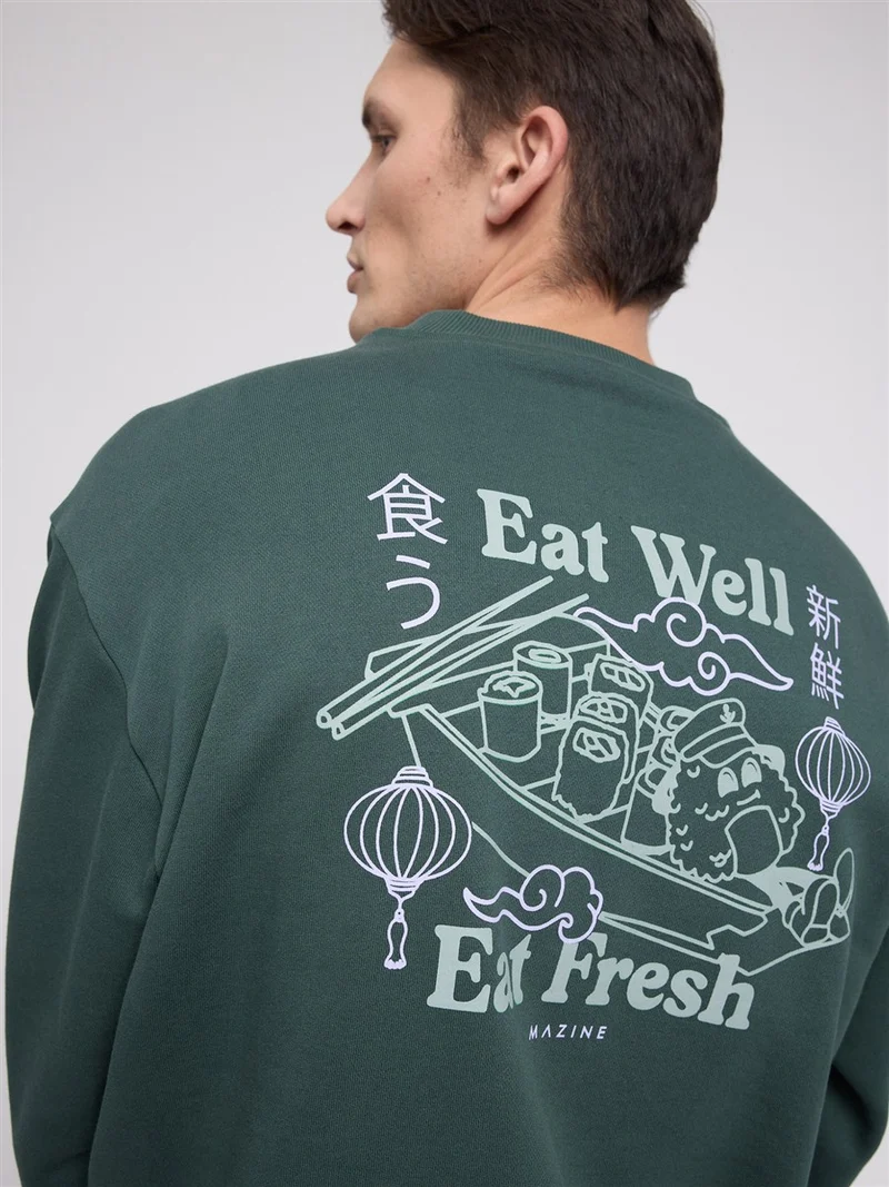 MAZINE Back Print Sweatshirt forest-eat-well
