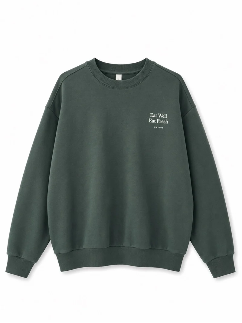 MAZINE Back Print Sweatshirt forest-eat-well