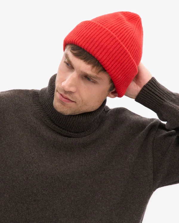 COLORFUL STANDARD Merino Wool Hat red tangerine