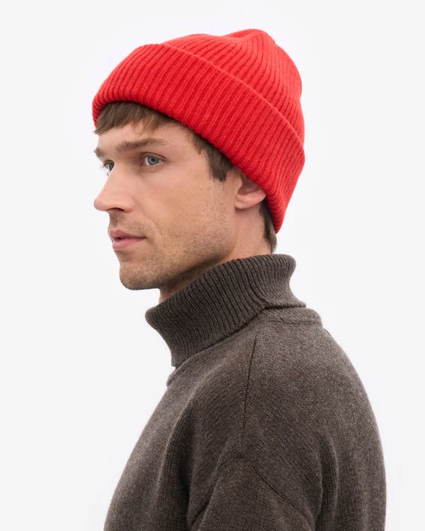 COLORFUL STANDARD Merino Wool Hat red tangerine