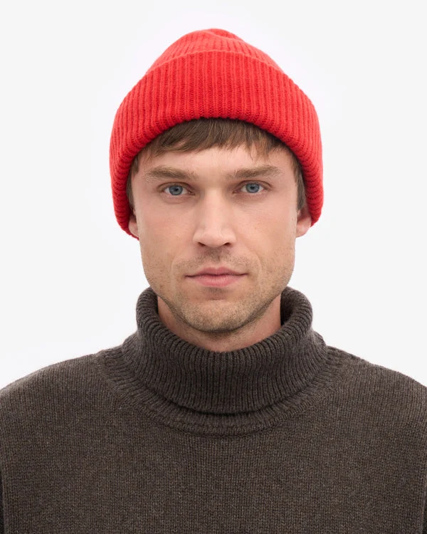 COLORFUL STANDARD Merino Wool Hat red tangerine