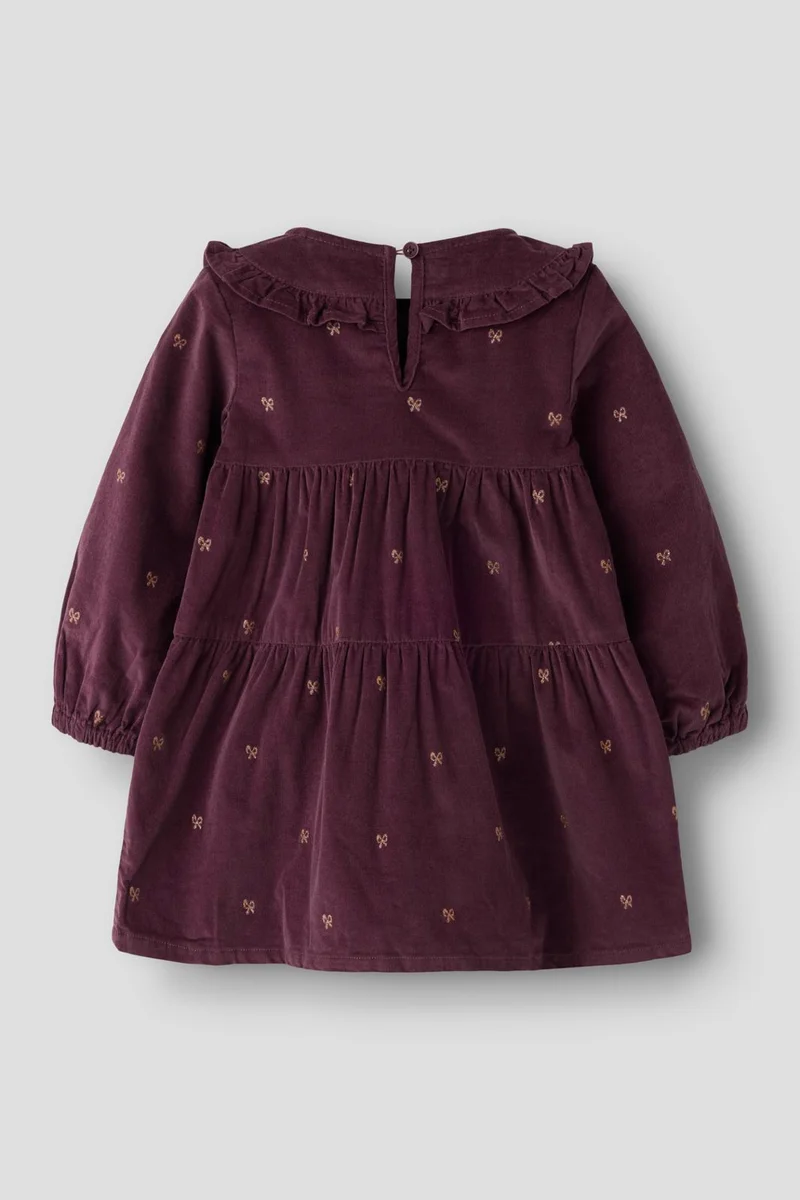 Name It - Nmflaura Cord Glitter Dress 4510-Yt - 5206625 Catawba Grape Glitter Bow