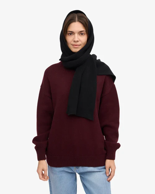 COLORFUL STANDARD Merino Wool Scarf deep black