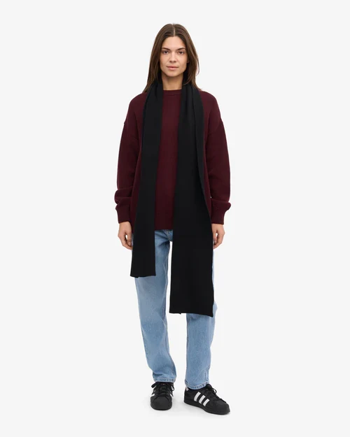 COLORFUL STANDARD Merino Wool Scarf deep black