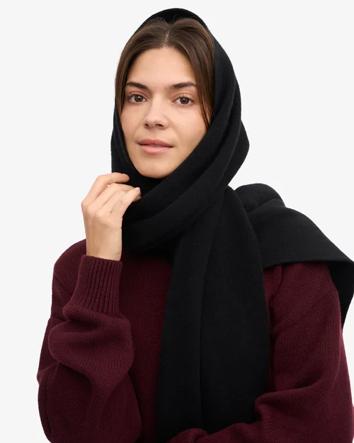 COLORFUL STANDARD Merino Wool Scarf deep black