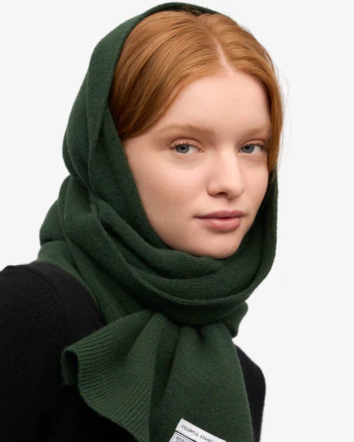 COLORFUL STANDARD Merino Wool Scarf emerald green