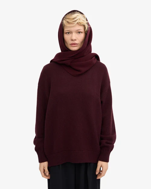 COLORFUL STANDARD Merino Wool Scarf oxblood red