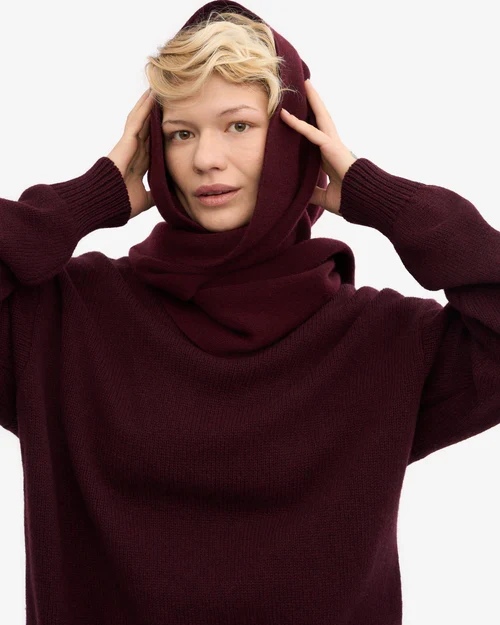 COLORFUL STANDARD Merino Wool Scarf oxblood red