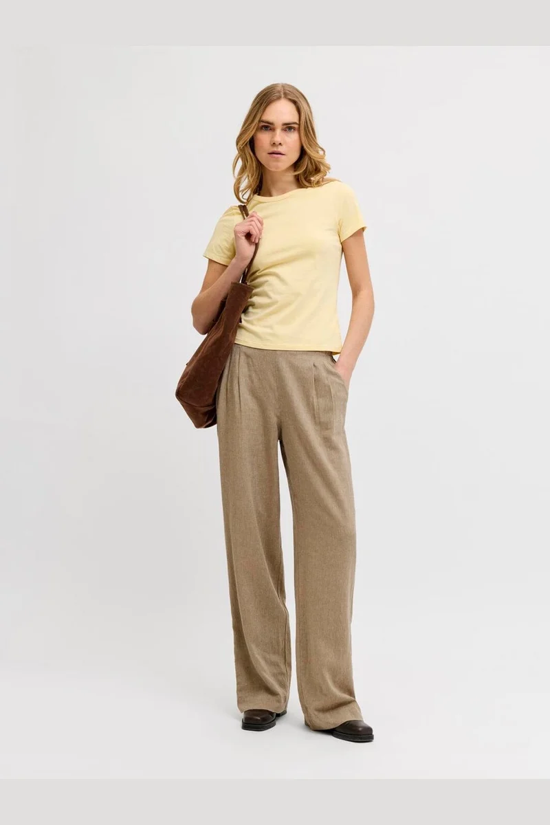 Jjxx - Jxalmira Linen Blend Pant Ln - 4919742 Silver Mink