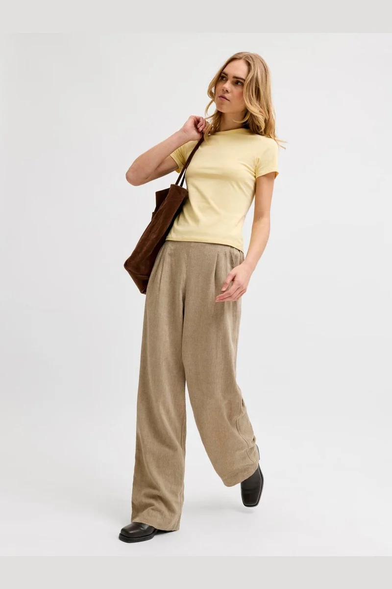 Jjxx - Jxalmira Linen Blend Pant Ln - 4919742 Silver Mink