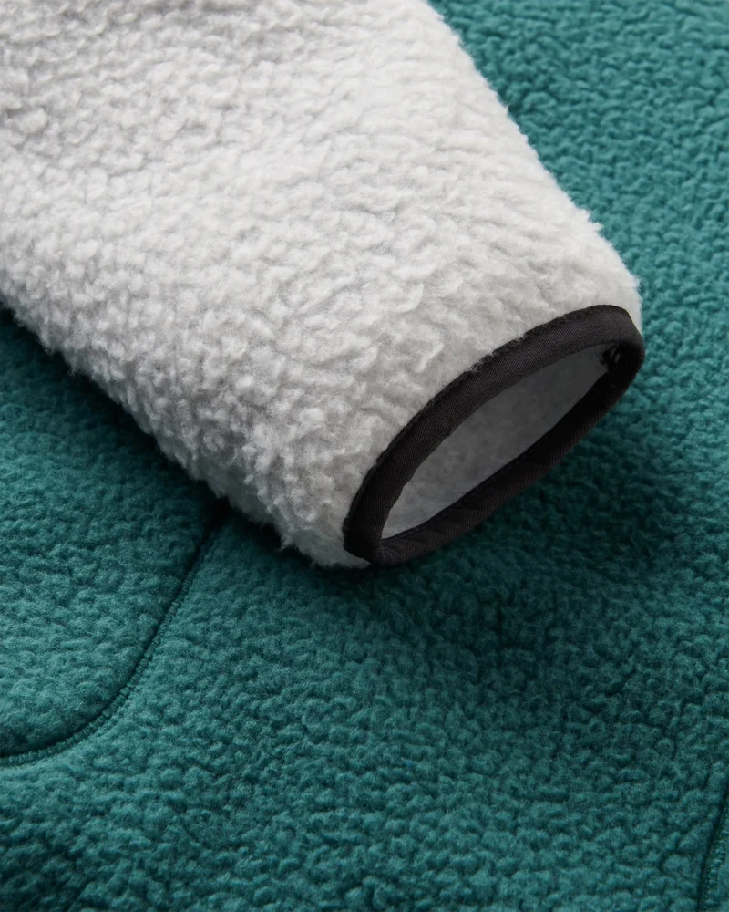 PASSENGER Offgrid 1/2 Zip Recycled Sherpa Fleece grey marl/deep ocean