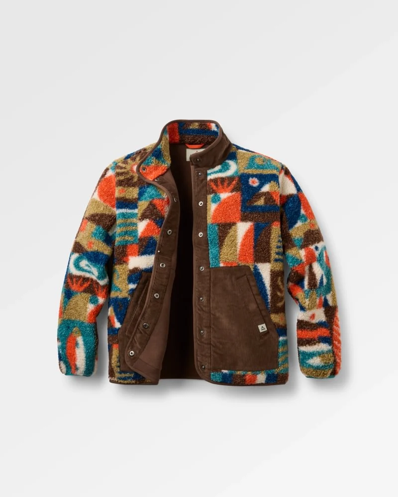 PASSENGER Clover Recycled Sherpa Fleece Jacket lost on purpose pacific green