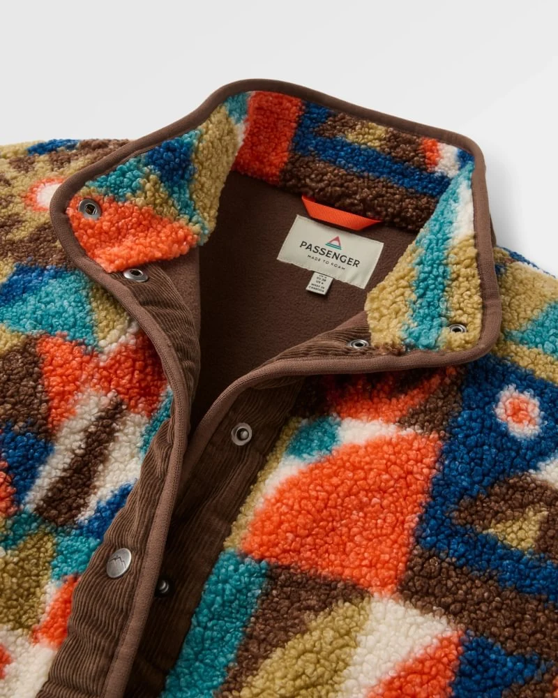 PASSENGER Clover Recycled Sherpa Fleece Jacket lost on purpose pacific green