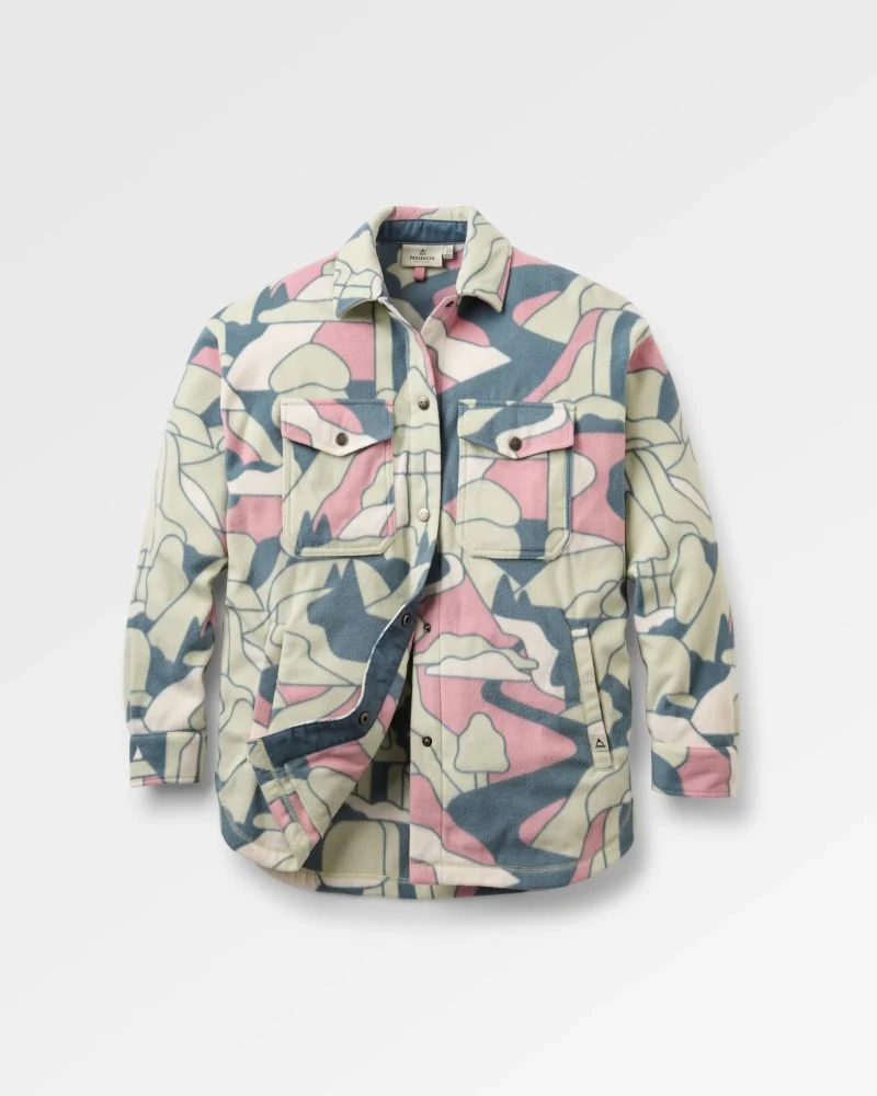 PASSENGER East Recycled Polar Fleece Shirt slower rhythms stormy blue