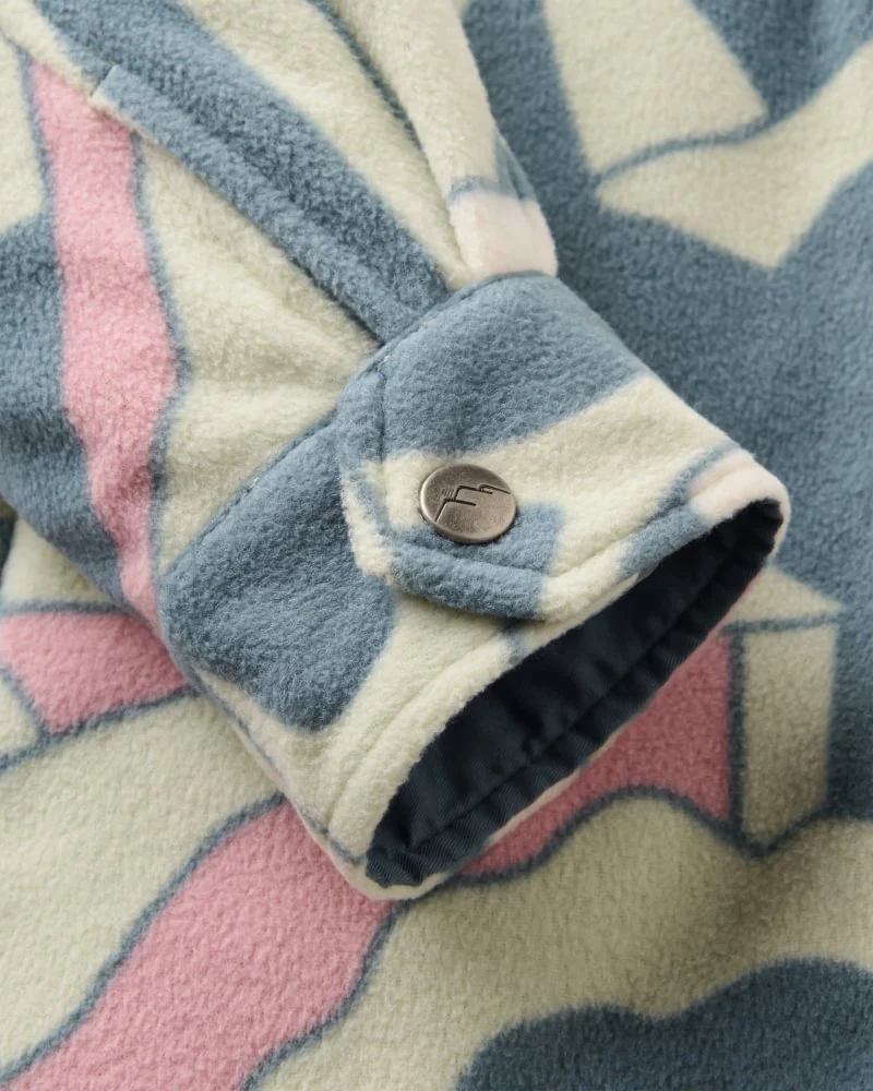 PASSENGER East Recycled Polar Fleece Shirt slower rhythms stormy blue