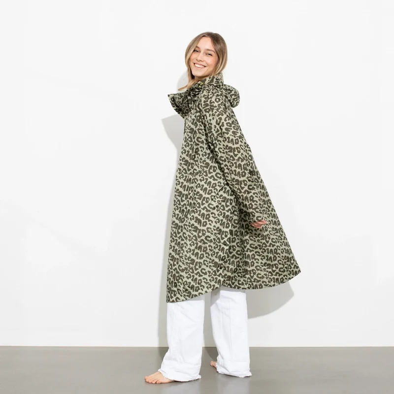 VIVI MARI Raincoat leo splashes olive/pale olive onesize