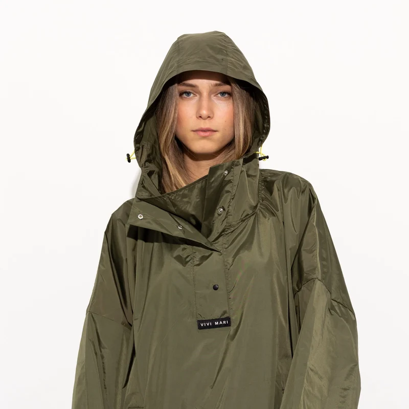 VIVI MARI Raincoat solid olive onesize