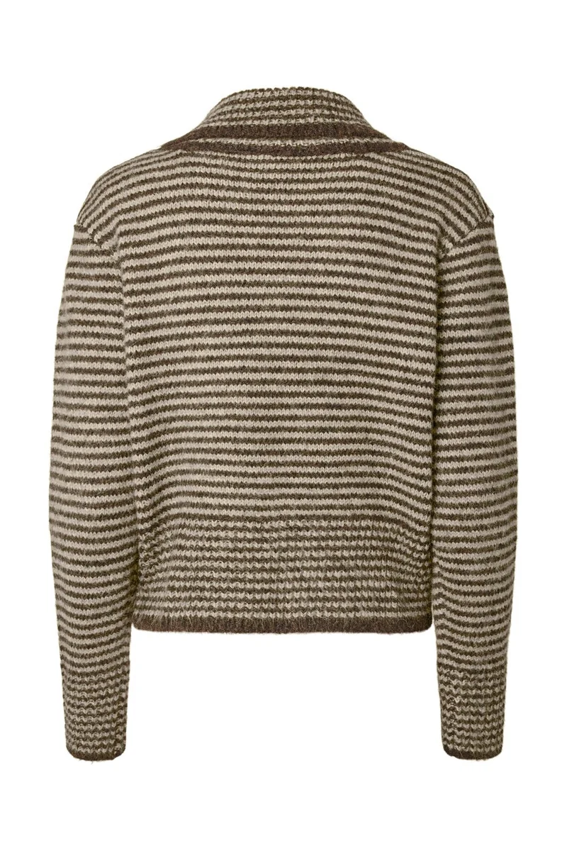 Pieces - Pcvena Ls Collar Knit - 5191869 Whitecap Gray Hot Fudge