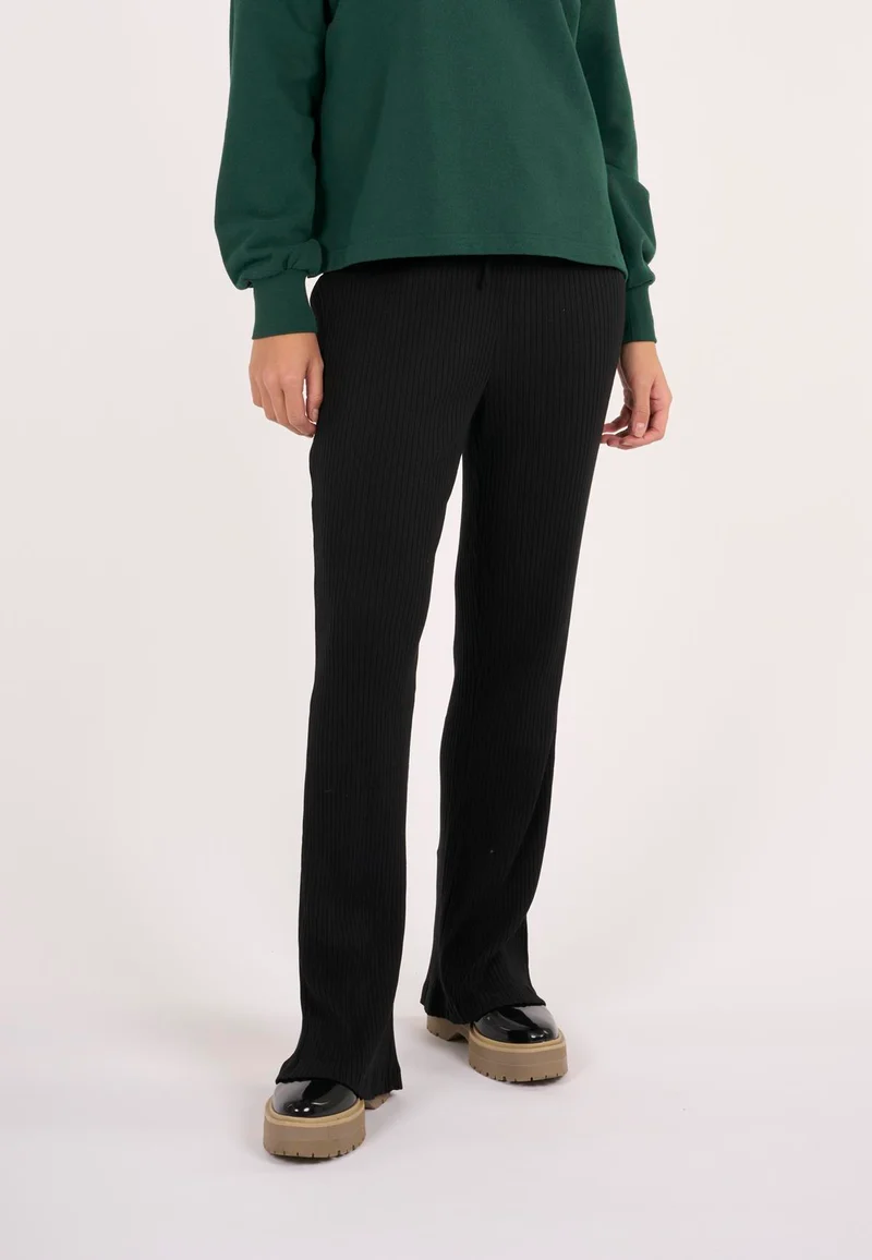 KNOWLEDGE COTTON APPAREL Flared Lenzing™ pants black jet