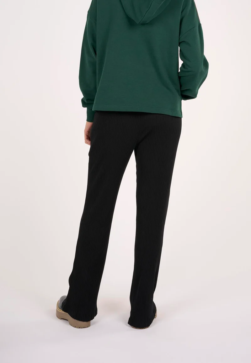 KNOWLEDGE COTTON APPAREL Flared Lenzing™ pants black jet