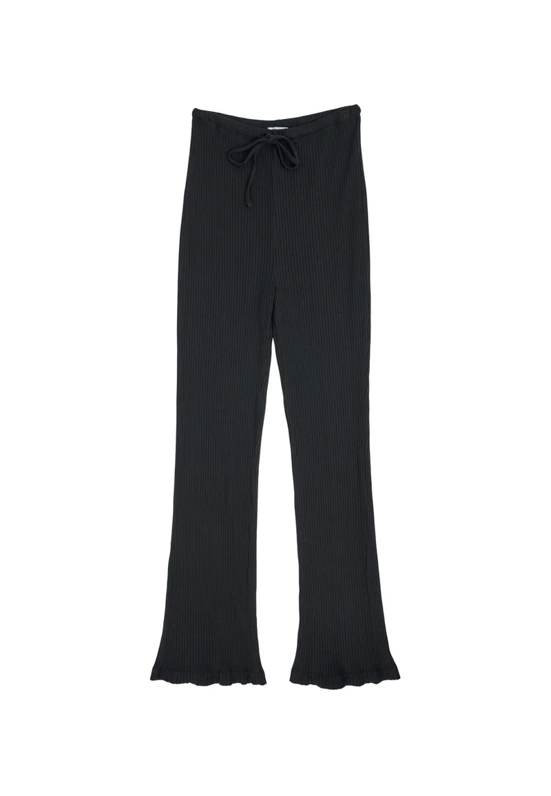 KNOWLEDGE COTTON APPAREL Flared Lenzing™ pants black jet