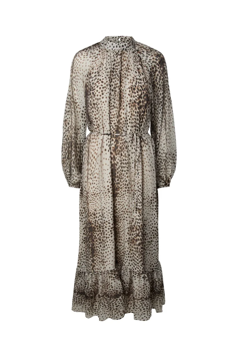 Yas - Yascheemi Ls Long Dress - 5237971 Sea Pearl Cheemi Print
