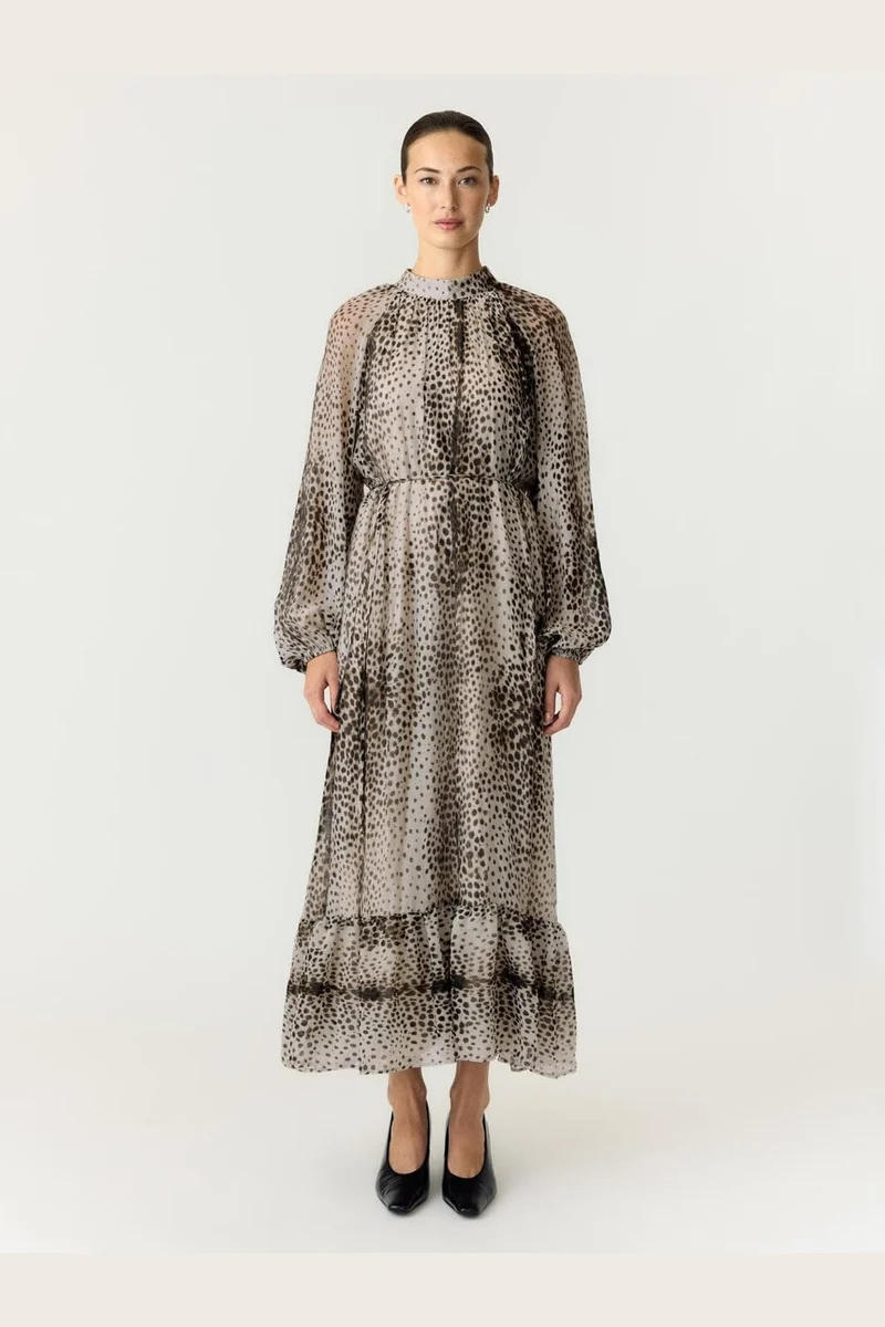 Yas - Yascheemi Ls Long Dress - 5237971 Sea Pearl Cheemi Print