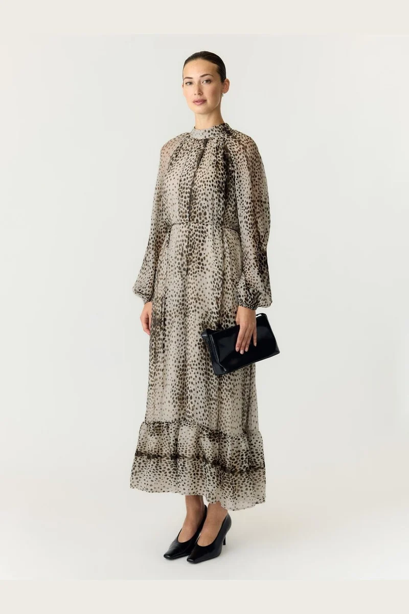Yas - Yascheemi Ls Long Dress - 5237971 Sea Pearl Cheemi Print