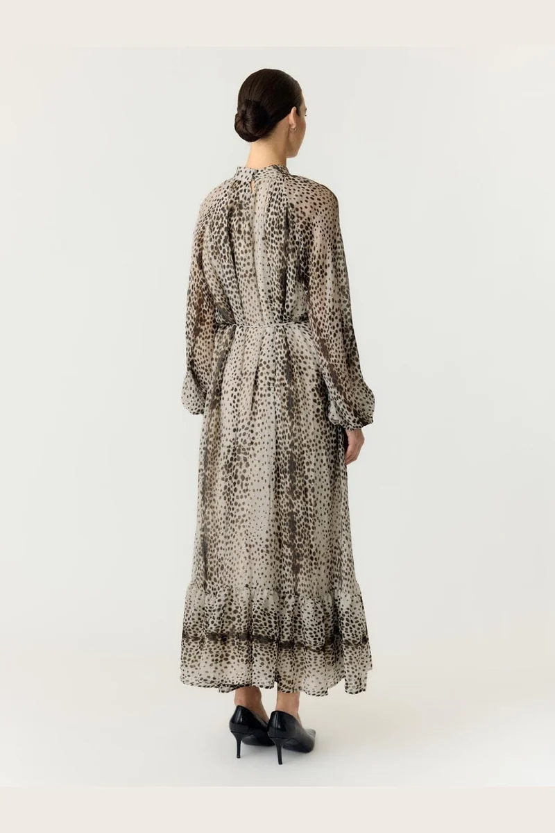 Yas - Yascheemi Ls Long Dress - 5237971 Sea Pearl Cheemi Print