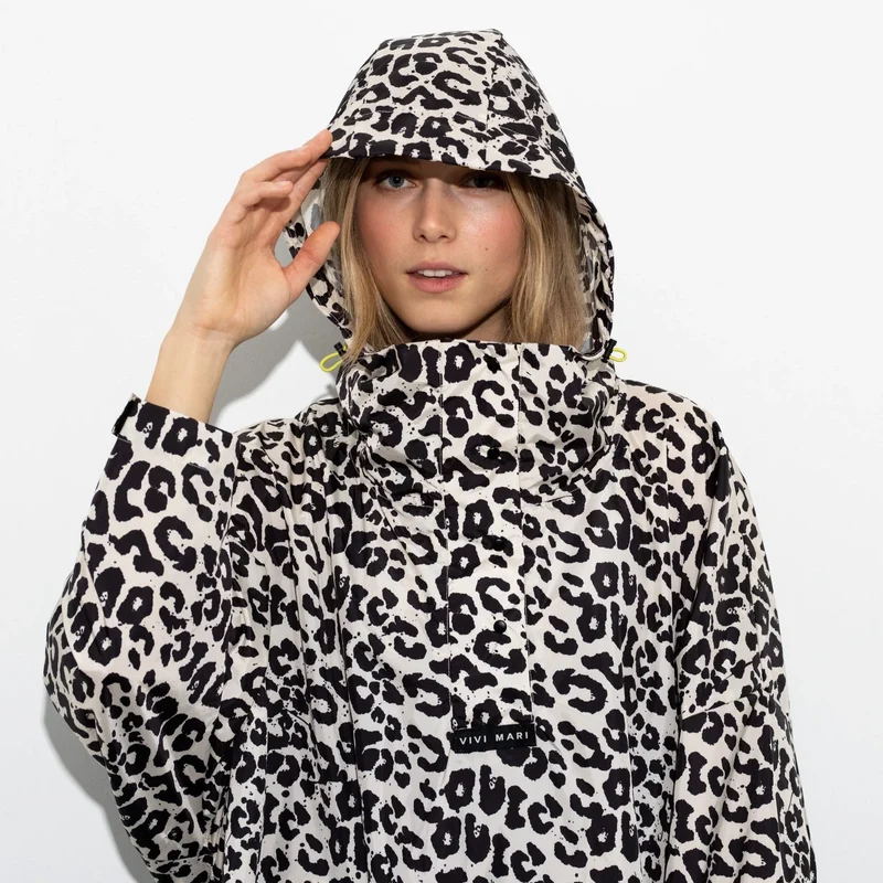 VIVI MARI Raincoat leo splashes black/sand onesize