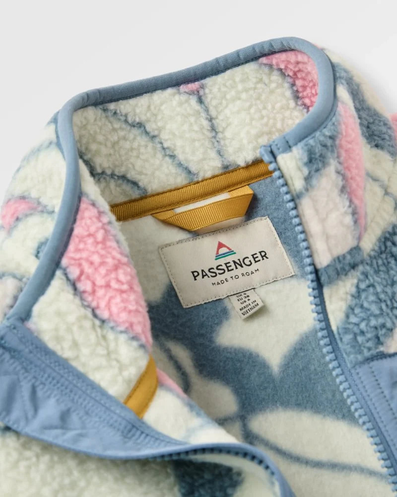 PASSENGER Home Full Zip Recycled Sherpa Gilet slower rhythms stormy blue