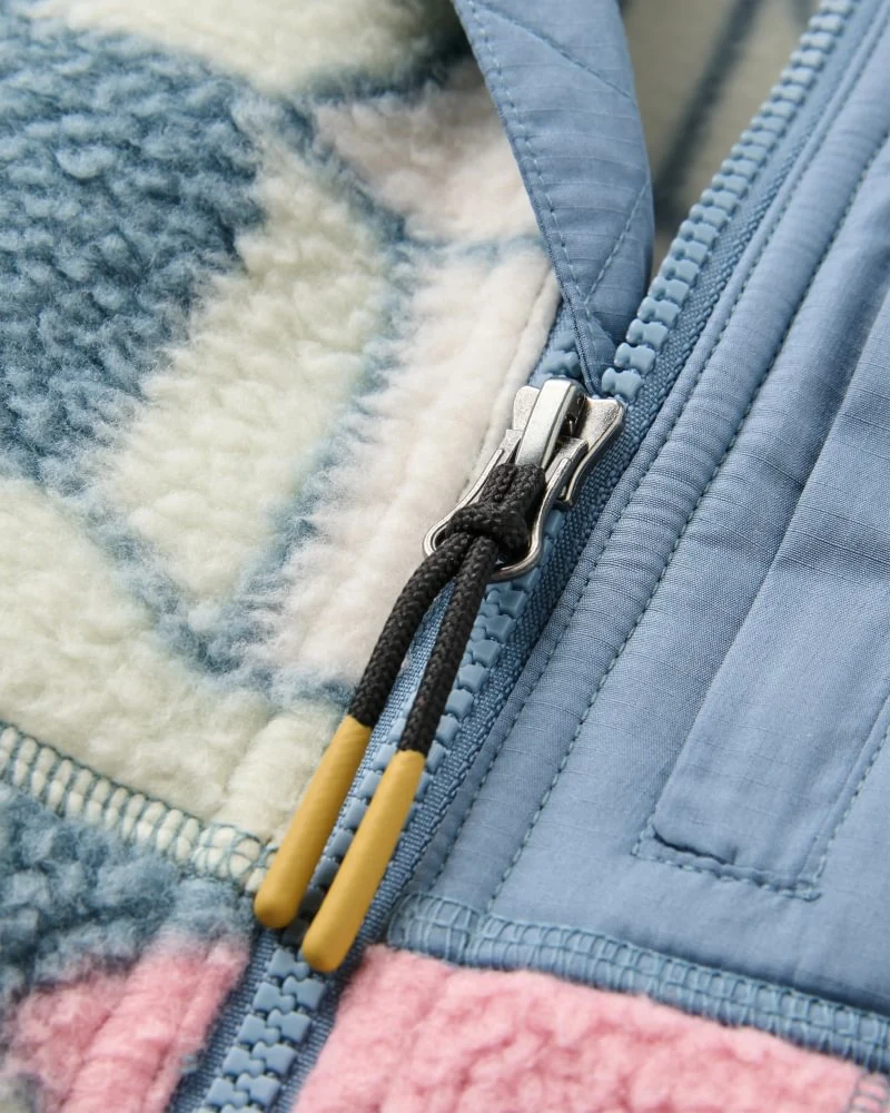 PASSENGER Home Full Zip Recycled Sherpa Gilet slower rhythms stormy blue