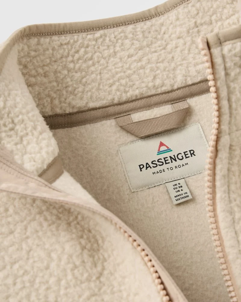 PASSENGER Home Full Zip Recycled Sherpa Fleece oatmeal