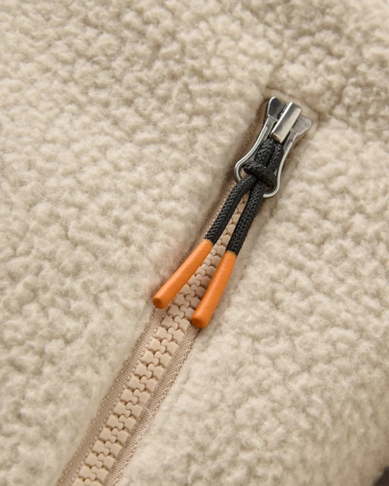 PASSENGER Home Full Zip Recycled Sherpa Fleece oatmeal