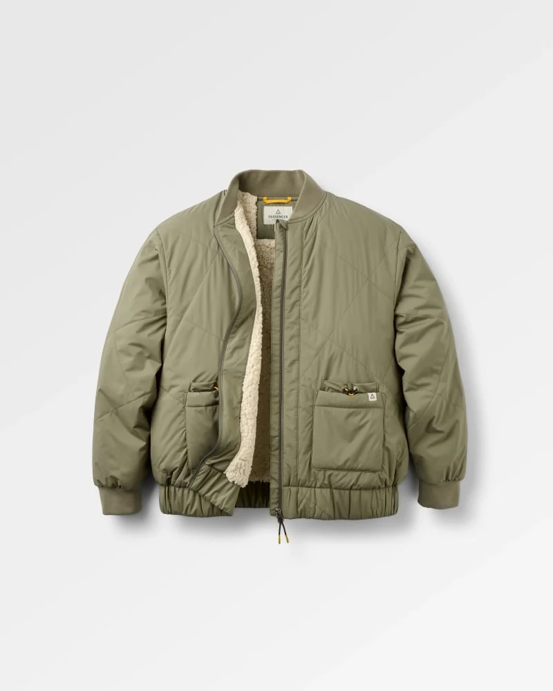 PASSENGER Lucia Sherpa Lined Bomber Jacket 2.0 dusty olive