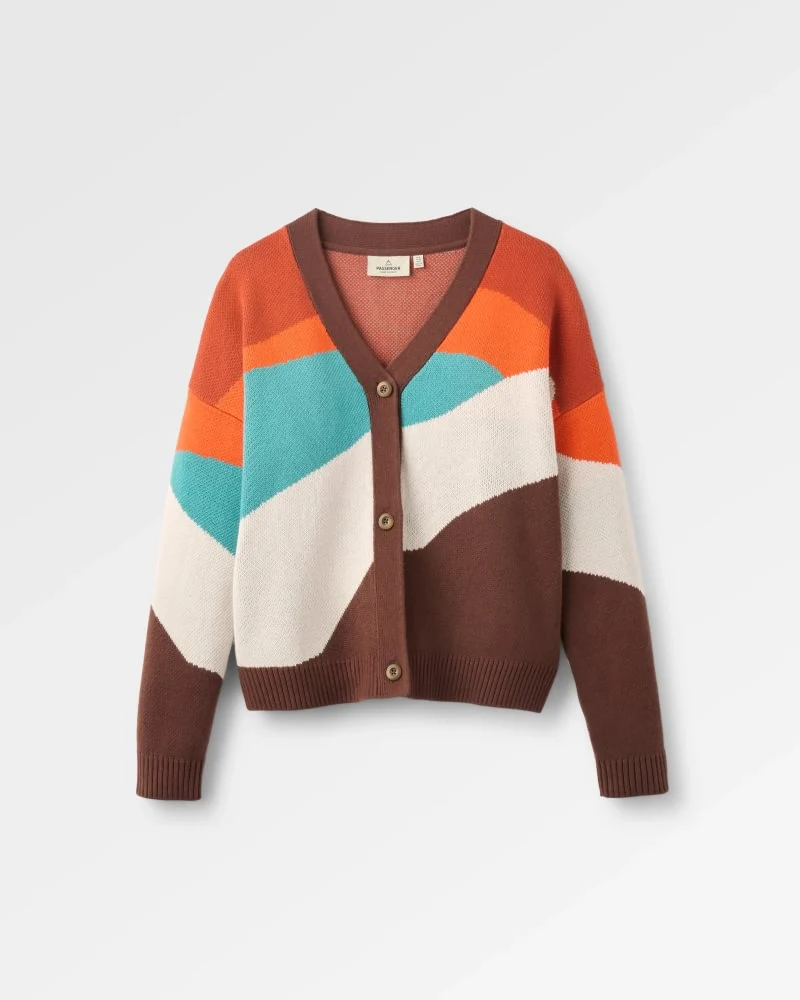PASSENGER Scenic Recycled Knitted Cardigan 2.3 scenic chestnut