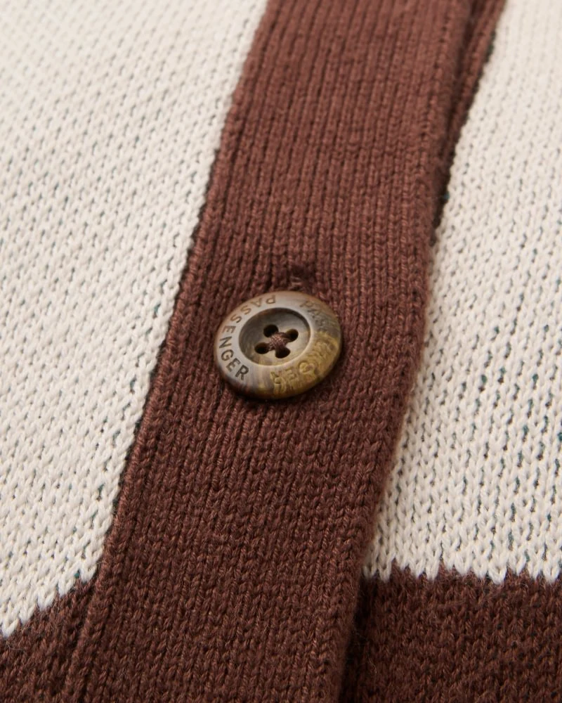 PASSENGER Scenic Recycled Knitted Cardigan 2.3 scenic chestnut