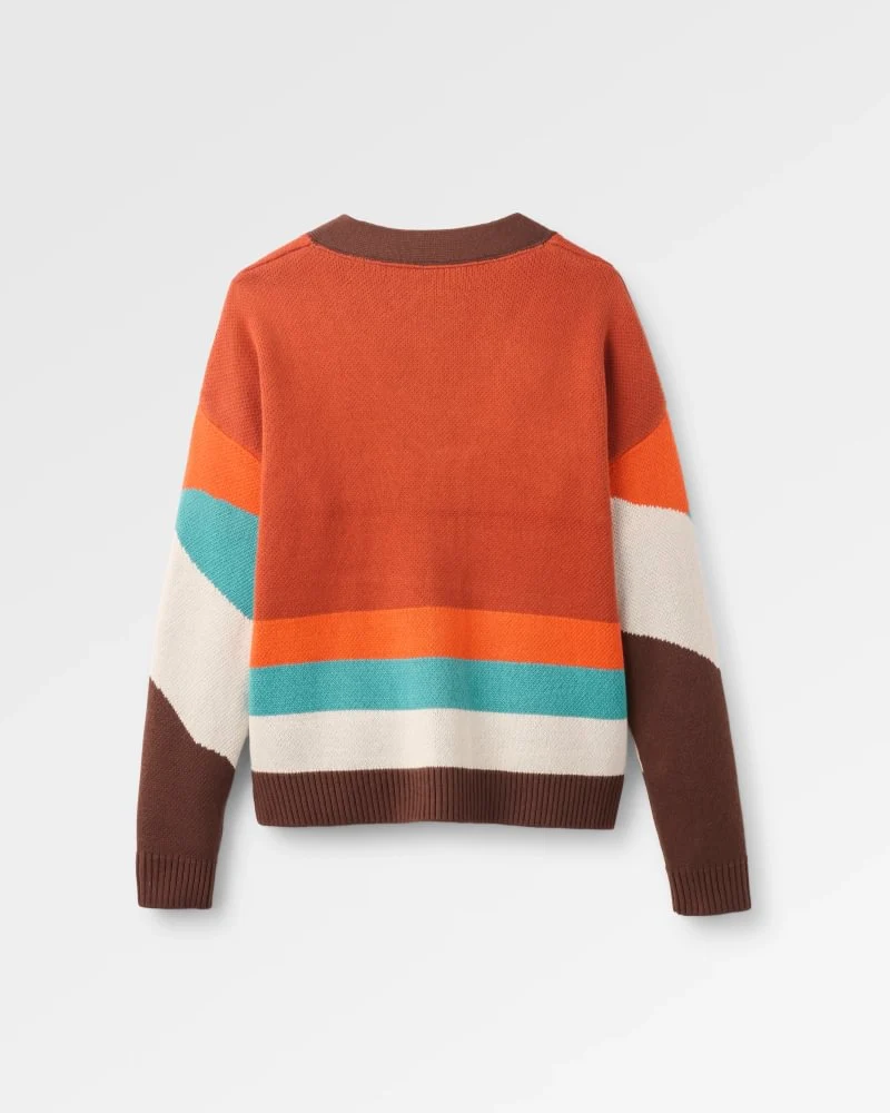 PASSENGER Scenic Recycled Knitted Cardigan 2.3 scenic chestnut