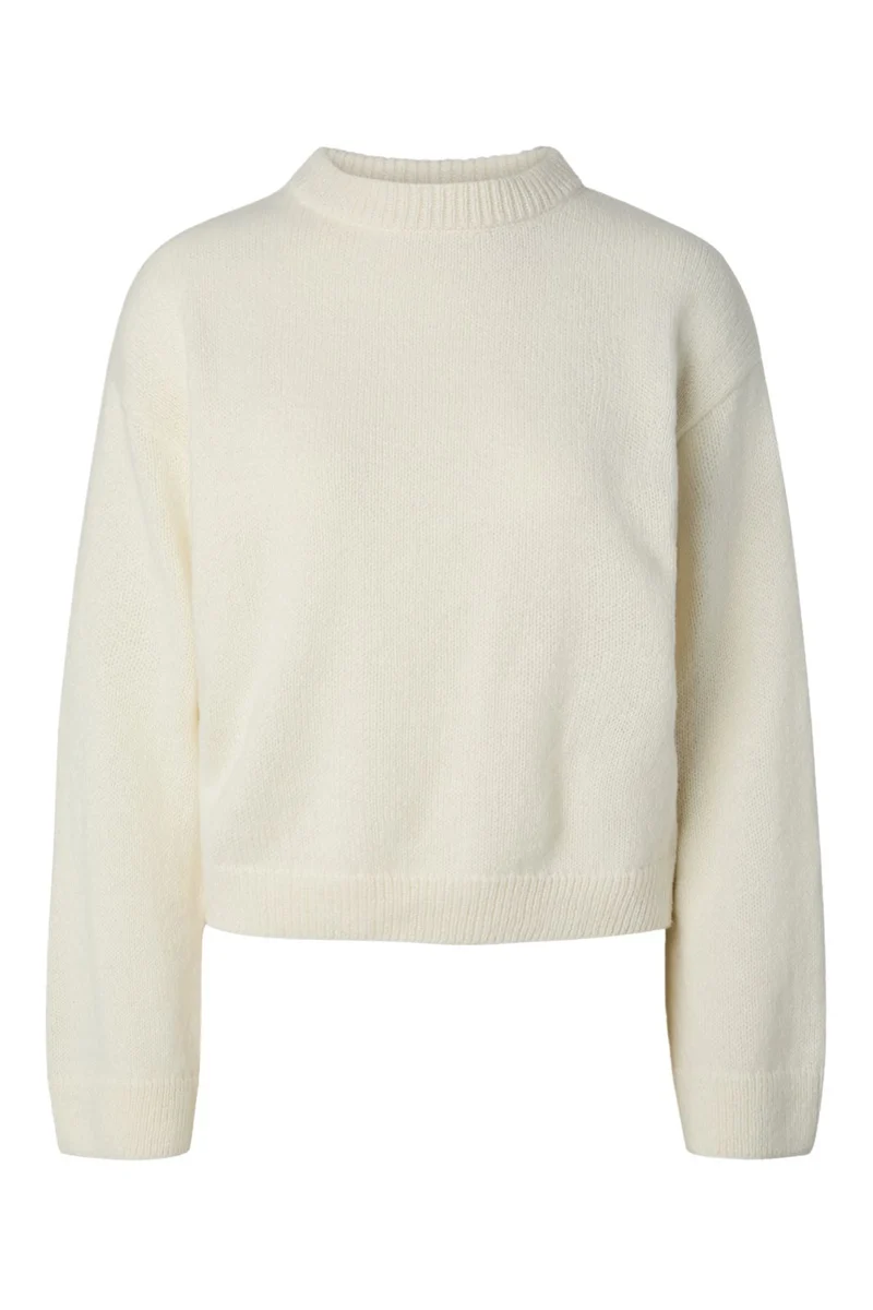 Pieces - Pciva Ls O-Neck Fringes Knit - 5217787 Birch