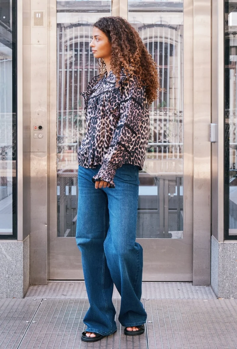 Neo Noir - Aurika Leo Voile Blouse - Leopard