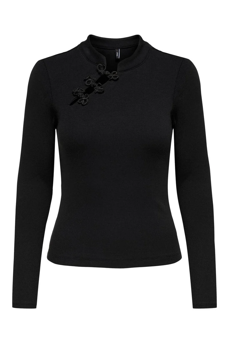 Only - Onljules L/S Detail Top - 5250303 Black