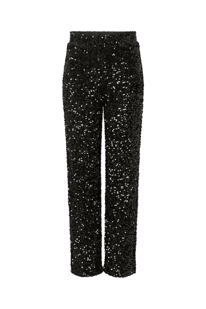 Pieces - Pckammy Wide Pant - 5170235 Black Black Sequins