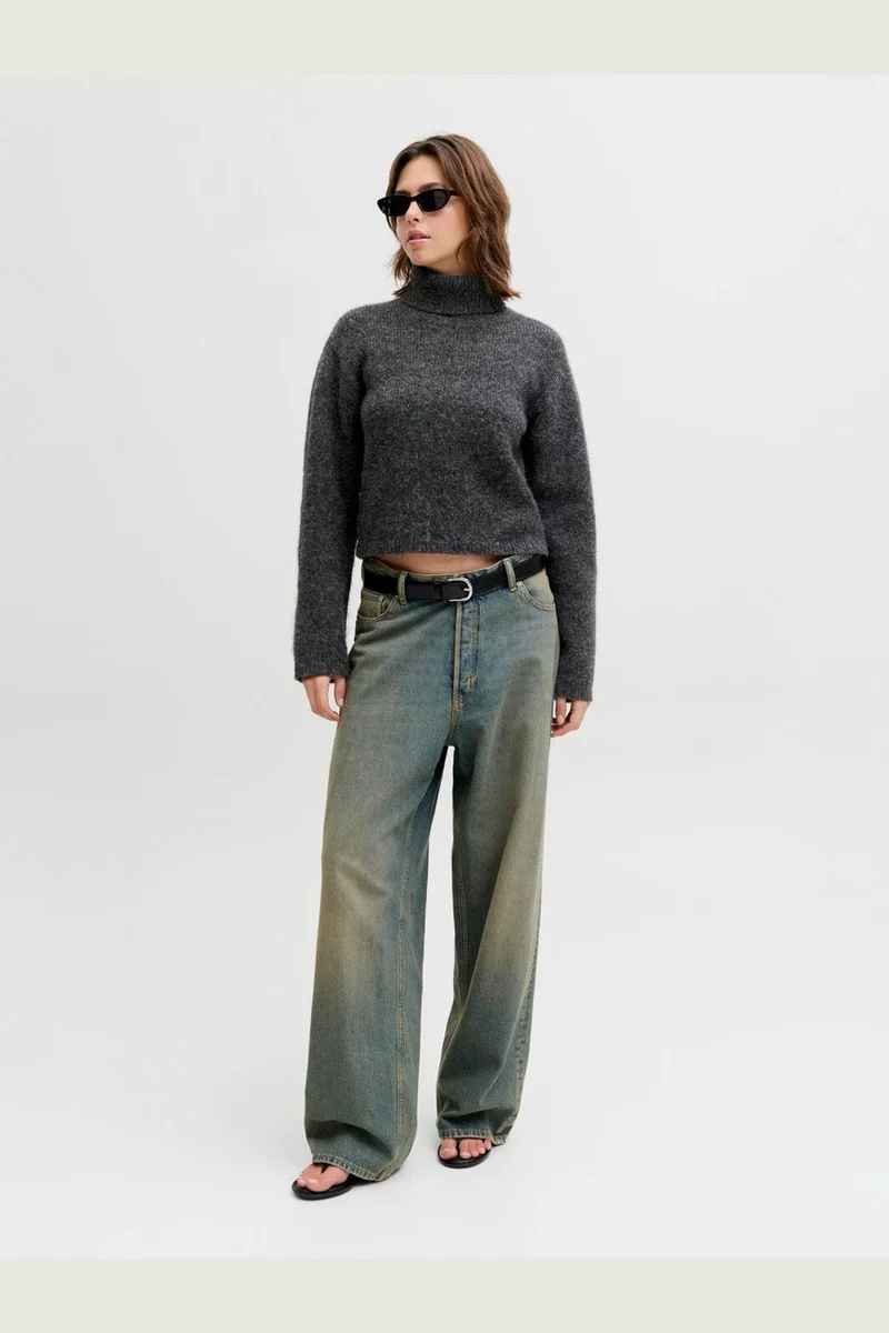 Jjxx - Jxrosanna Roll Neck Knit - 4898557 Dark Grey Melange