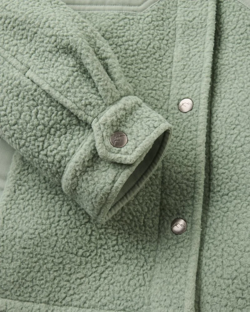 PASSENGER Rappel Recycled Sherpa Oversized Shirt pistachio