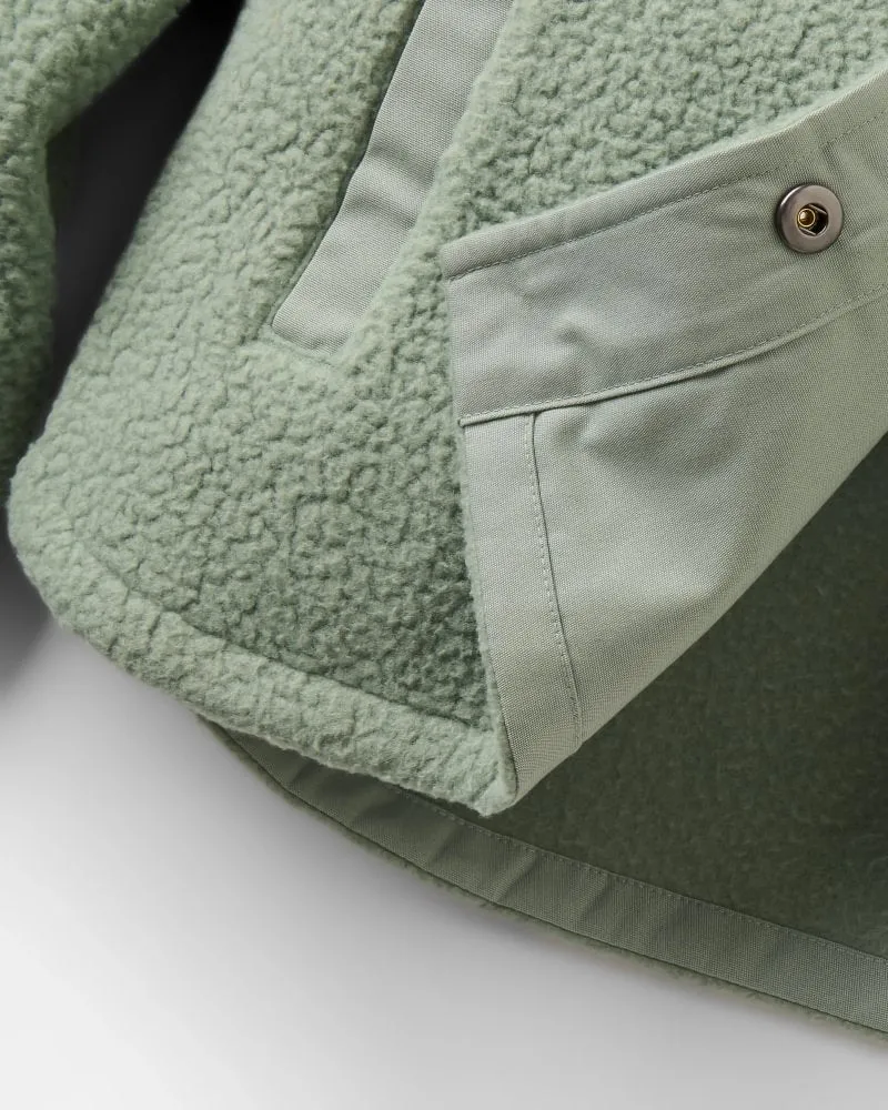 PASSENGER Rappel Recycled Sherpa Oversized Shirt pistachio