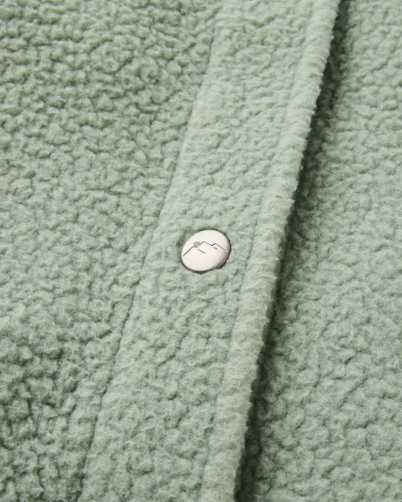 PASSENGER Rappel Recycled Sherpa Oversized Shirt pistachio