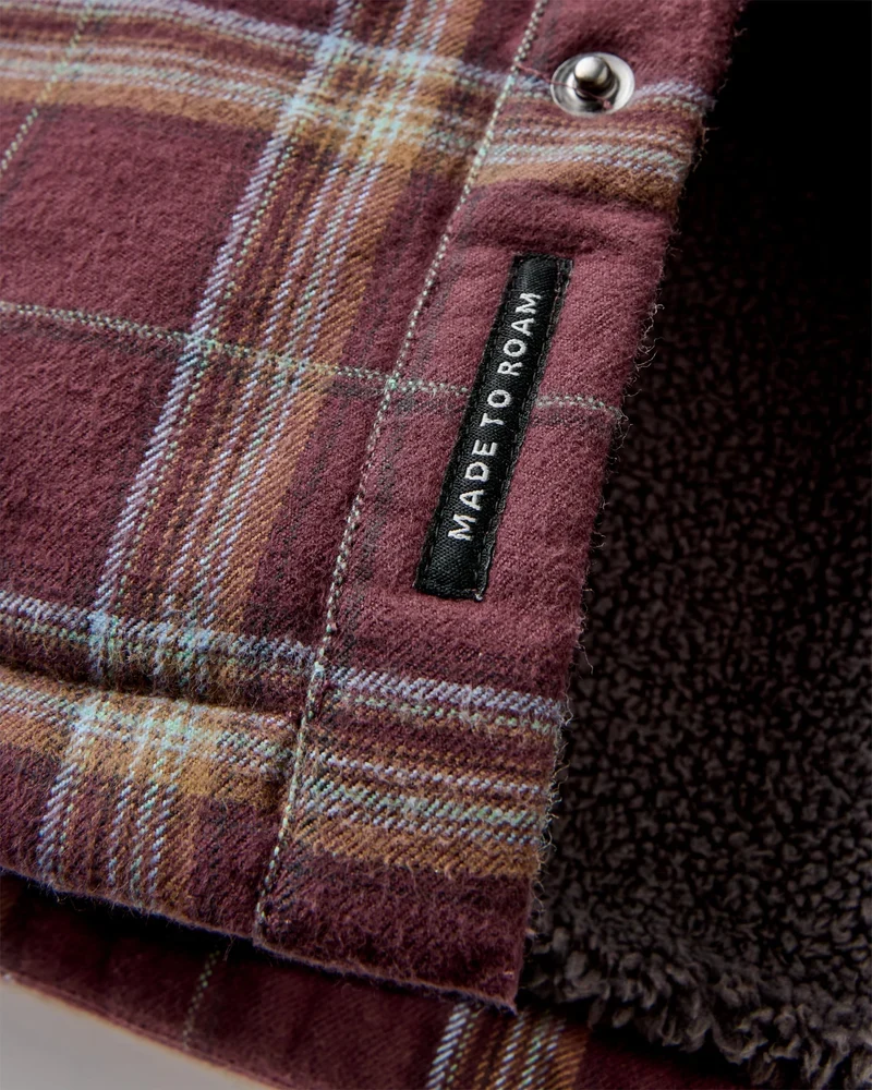 PASSENGER Kodiak Sherpa Lined Overshirt brambleberry check