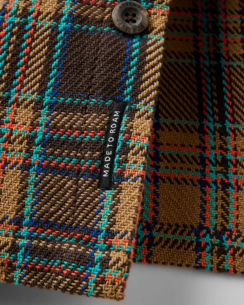 PASSENGER Island Heavy Twill Shirt caramel/espresso check