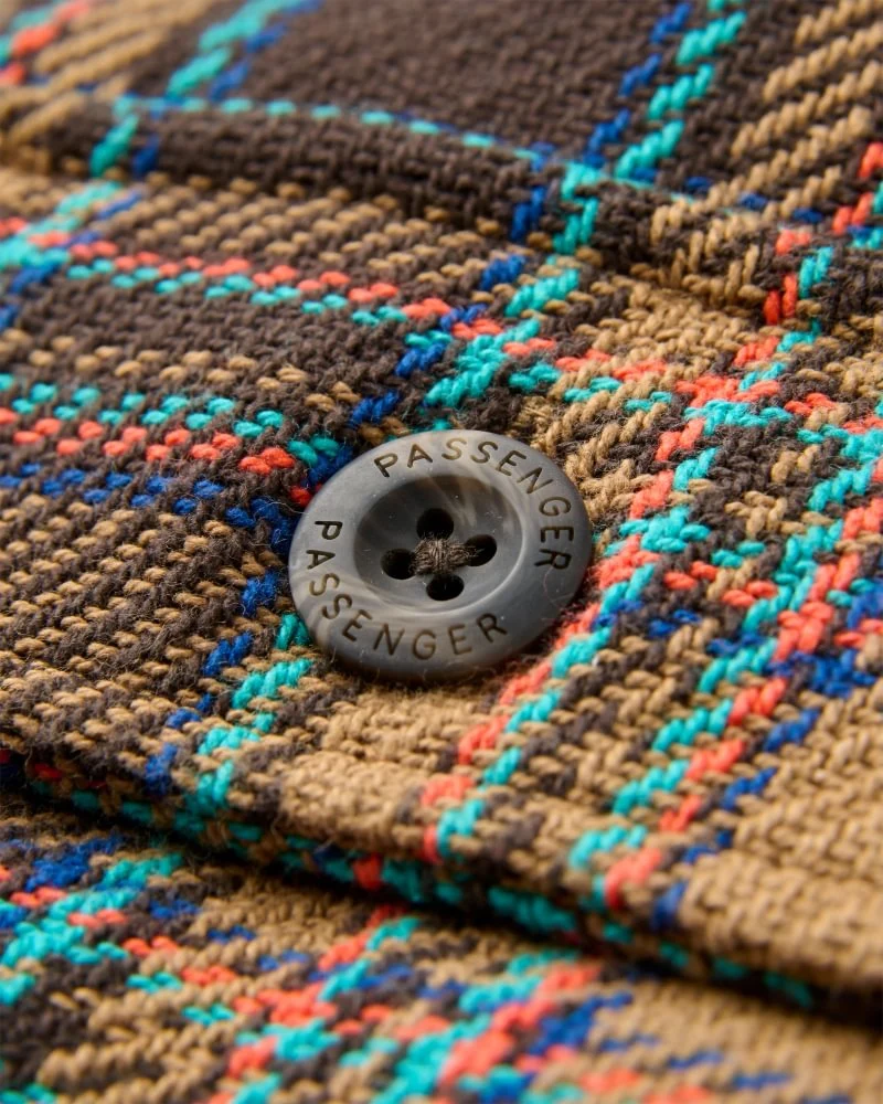 PASSENGER Island Heavy Twill Shirt caramel/espresso check